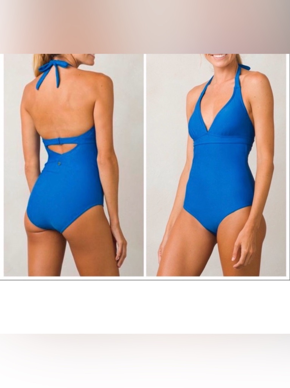 PRANA Lahari Blue one piece bathing suit swimsuit XS